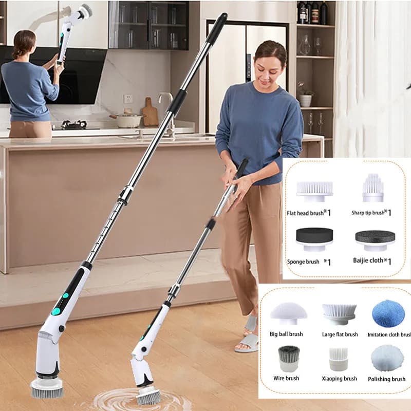 Nuova spazzola per la pulizia elettrica spazzola per la pulizia girevole senza fili multifunzionale per la casa per la toilette delle finestre della cucina del bagno
