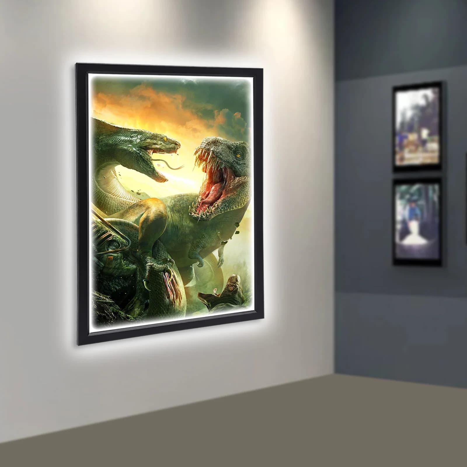 18" x 24" LED Movie Poster Art Picture Frame Light Box 9000-10000K Display pubblicitario Pannello decorativo Nero
