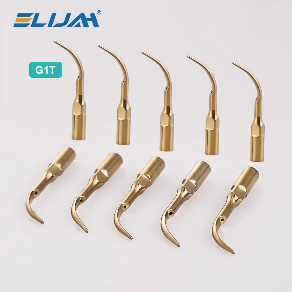 ELIJAH Dentale Scaler Ultrasonic Scaling Tips for EMS Woodpecke Manipula Titanium Gold Score Dentist Tooth Whitening Tools