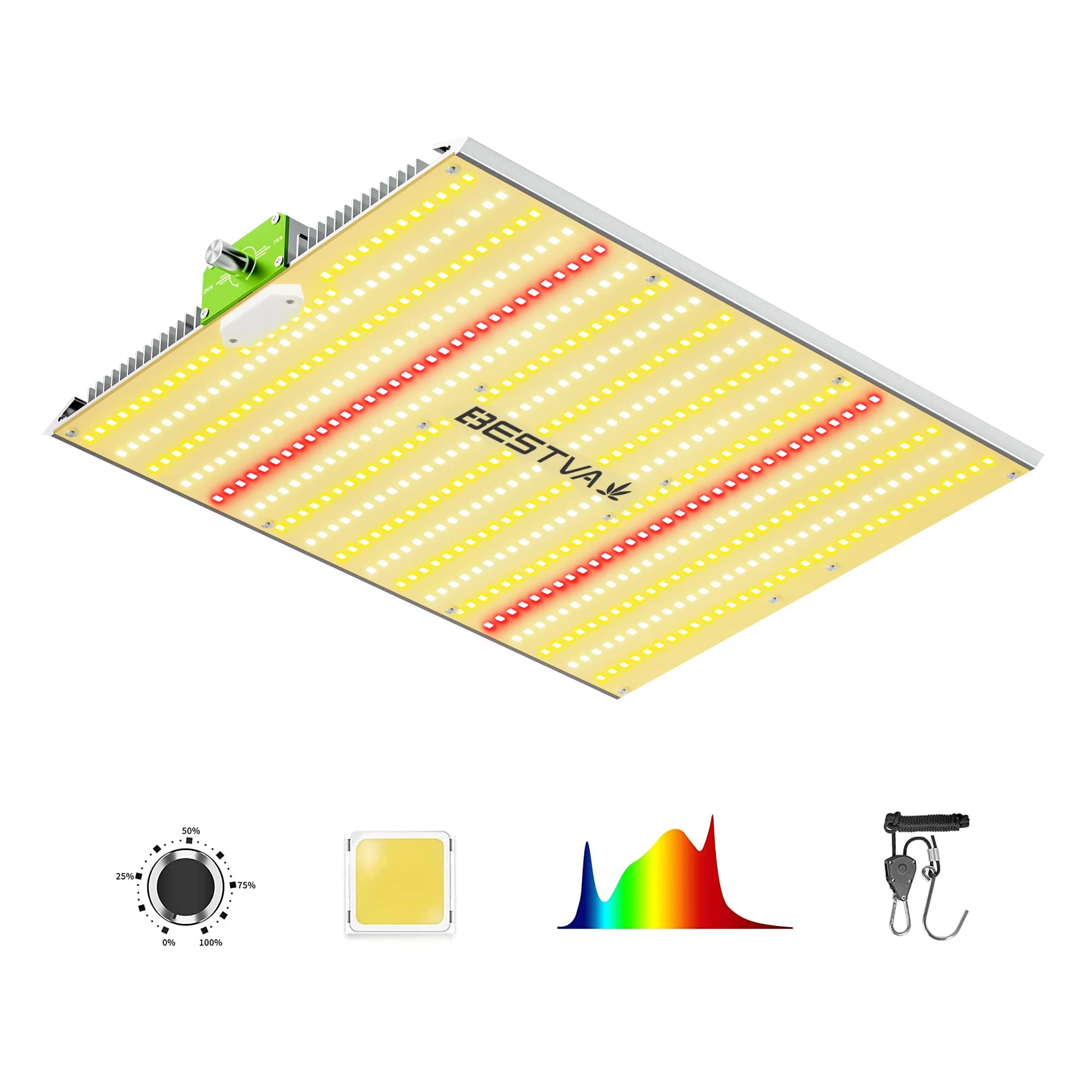 BESTVA Coltiva La Luce Spettro Completo BP1000 80W Dimmable Quantum Board LM281B Coltiva Il Led per Piante di Interno Semi Veg Fiore Serra