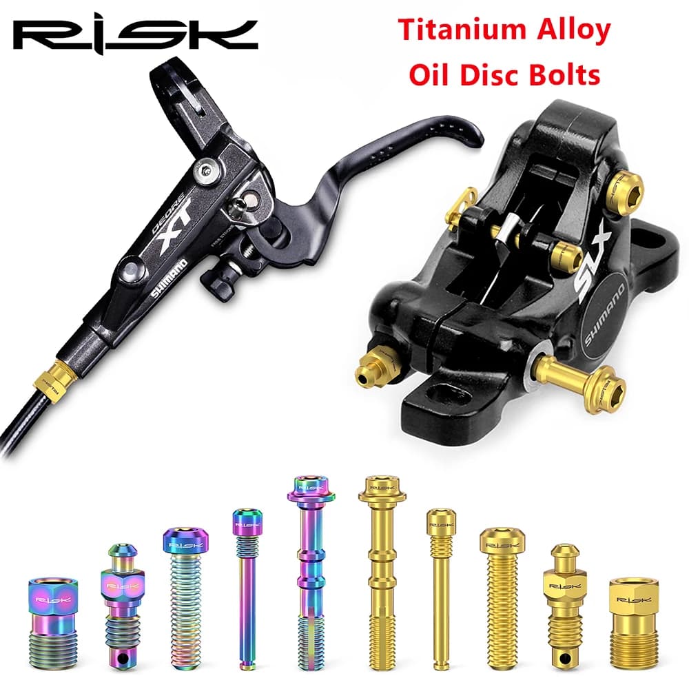 Rischio vite in titanio bulloni del morsetto del freno a disco dell'olio della bicicletta per SHIMANO/SRAM MTB Bike tutte le serie bullone della pinza del tubo dell'olio del freno a disco dell'olio