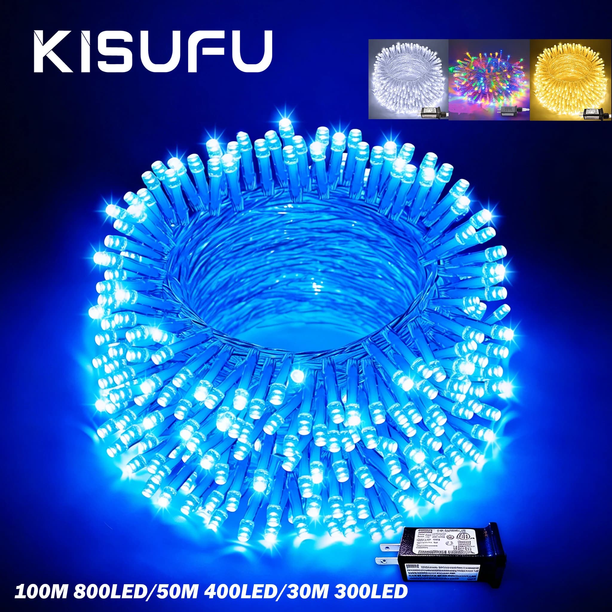 24V 100/800LED Luci della stringa 8 modalità Impermeabile Blu Bianco Caldo RGB LED Lucine Cortile Festa di Natale Decorazioni di nozze