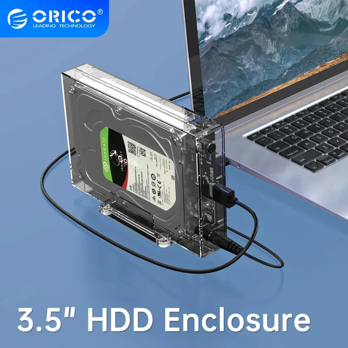 Custodia per disco rigido orico Stazione dock per disco rigido da 2,5" 3,5" SATA a USB 3.0 Custodia per disco rigido esterno da 5 Gbps per custodia HDD/SSD da 2,5/3,5 pollici