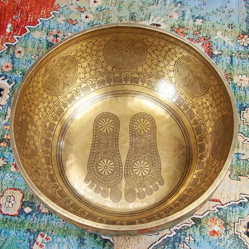 Nepal Handmade Brass Tibetan Bowl Large Foot Massage Bowl Professional Foot Massage Bowls Meditation Singing Bowl Percussion