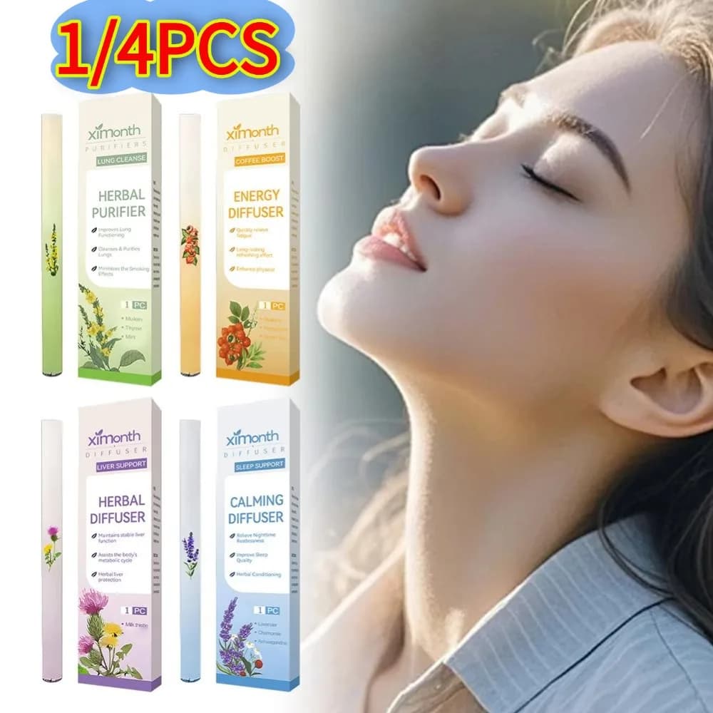 1/4PCS NEW Stop Smoking Cleanup Nasal Suction Cleaner Improve Sleep Melatonin Spreading Pen Blending Grass Diffuser Set