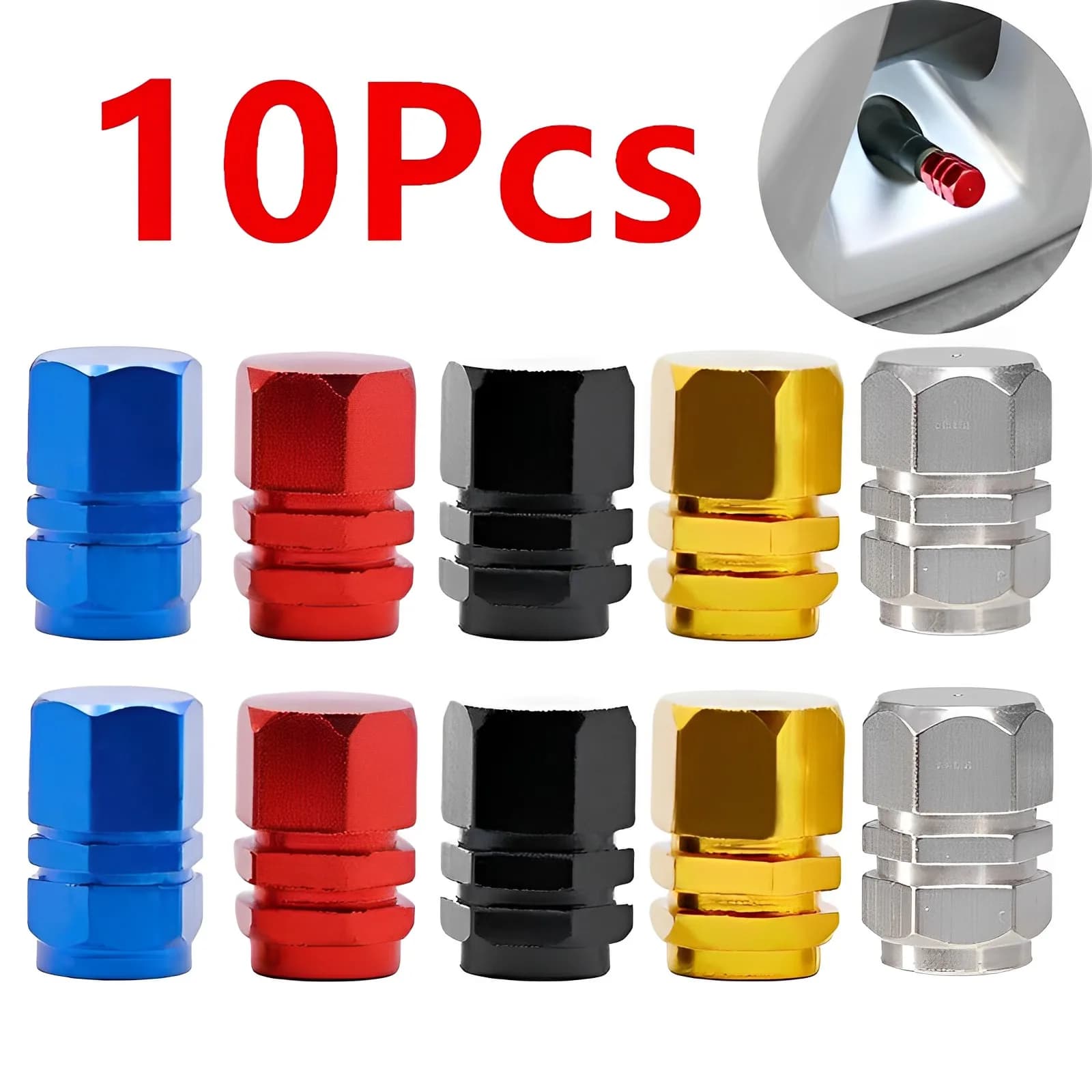 10 pcs Auto Wheel Rubber Valve Stems Aluminum Hoops Wheel Rope Covers Airdust Waterproof for BMW Auto Motorcycle Accessories Auto Tool