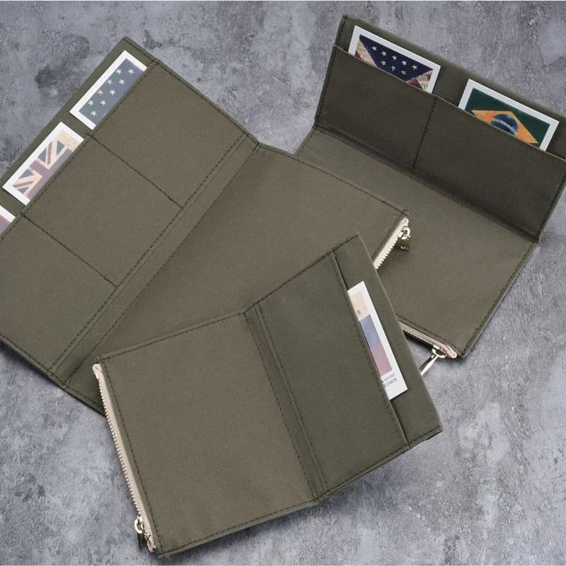Vintage Storage Bag for Midori Travelers Notebook Zipper Pocket Retro Canvas Card Holder File Bag School Stationery