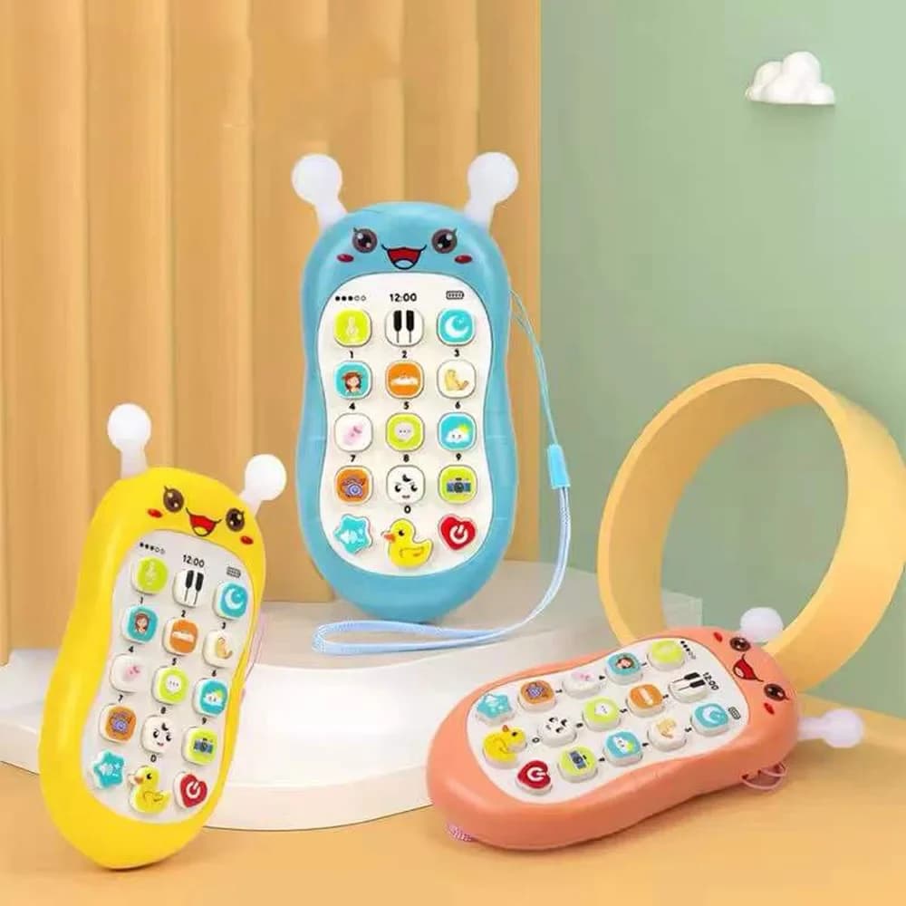 Telefono Giocattolo per Bambini con Massaggiagengive, Suoni Musicali, Giocattolo Educativo, Telefono Simulato per Neonati, Giocattolo per il Sonno, Regalo per Bambini