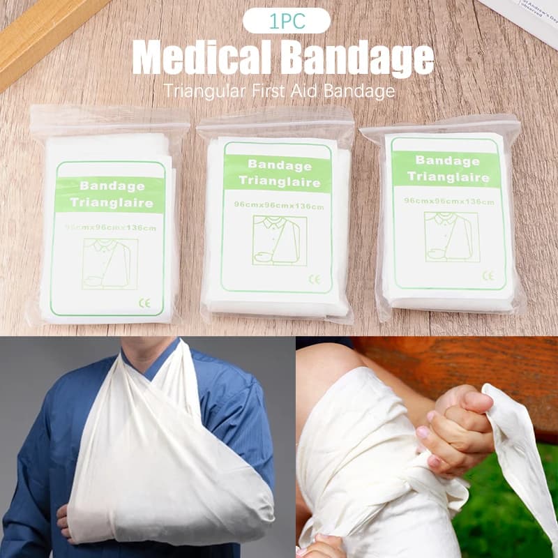 Benda triangolare per kit di pronto soccorso di emergenza; Essenziale per l'aiuto delle fratture; Garza di fabbricazione medica
