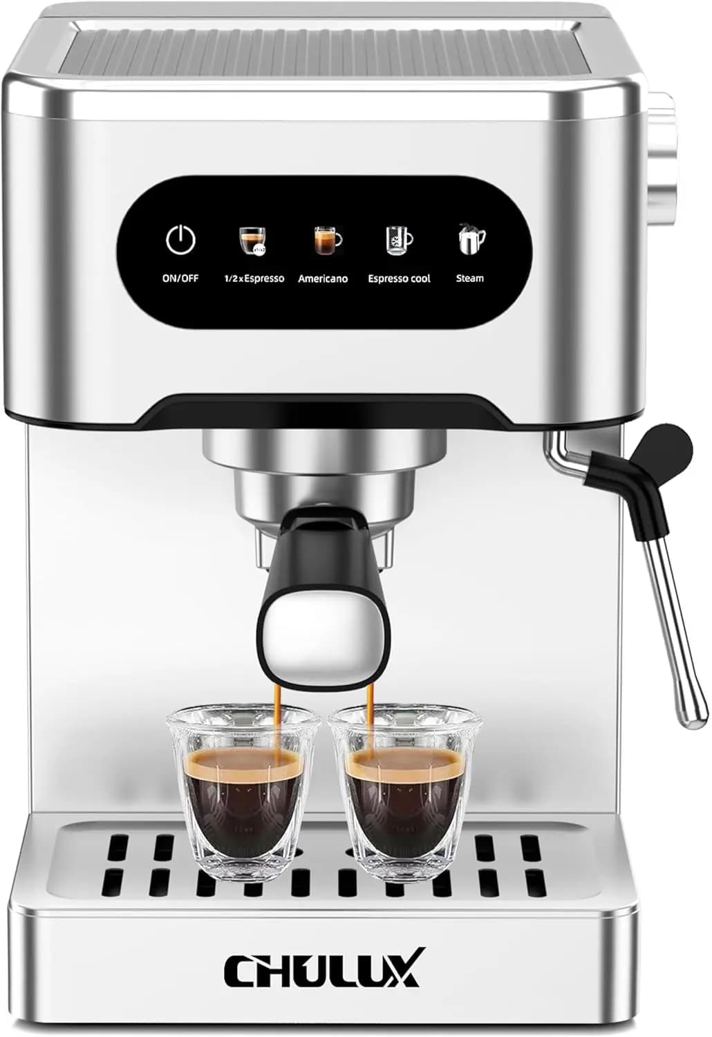 Macchina per Espresso 20 Bar con Montalatte, Macchina da Caffè Semi-Automatica per Cappuccino e Latte Domestico