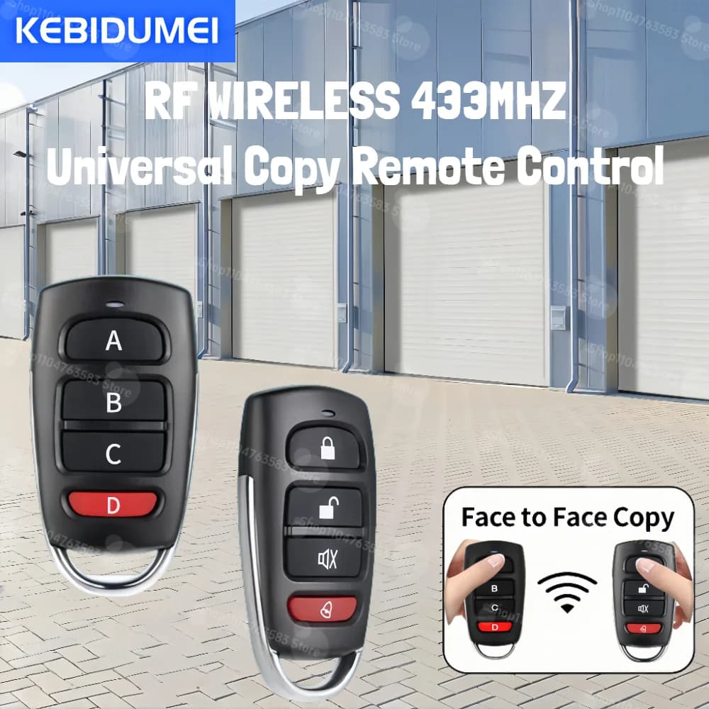 Wireless remote control RF 433 Mhz 4 buttons Copy duplicator remote control cloning for remote garage door controller
