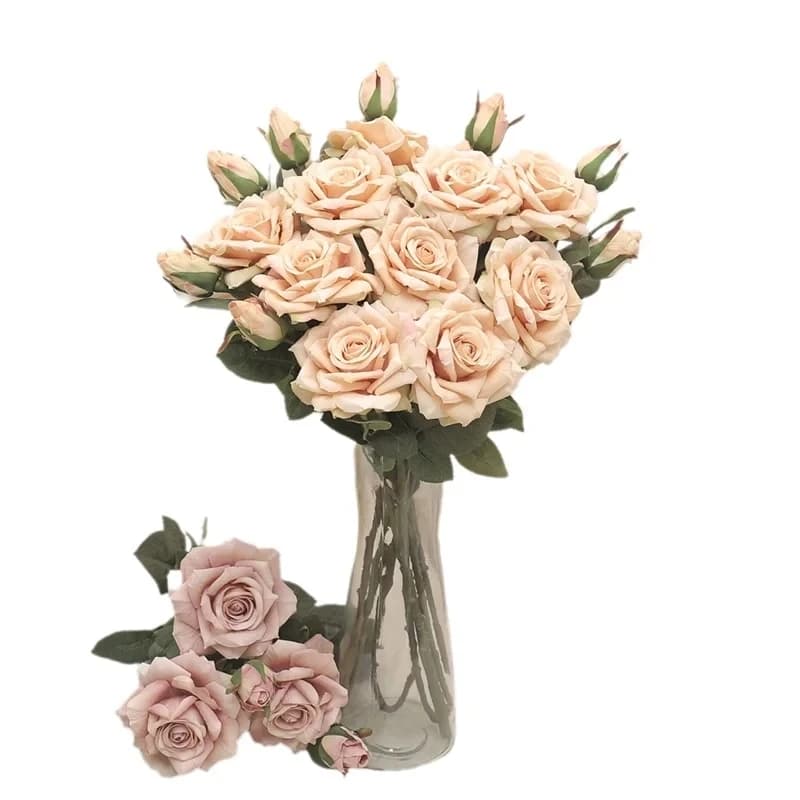 2/4PCS Fiori Artificiali Grandi Rose di Seta NUOVO Bellissimo Bouquet Vaso Casa Camera San Valentino Matrimonio Retro Pianta Finta Regali Decora