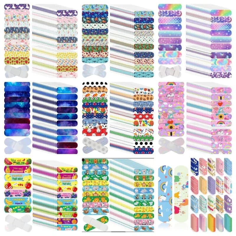 50 PZ Simpatici Bambini Bende Dolce Cartone Animato Frutta Unicorno Dinosauri Cielo Notte Stellato Bandaid Medicazione Patch Bende Adesive ベルmire