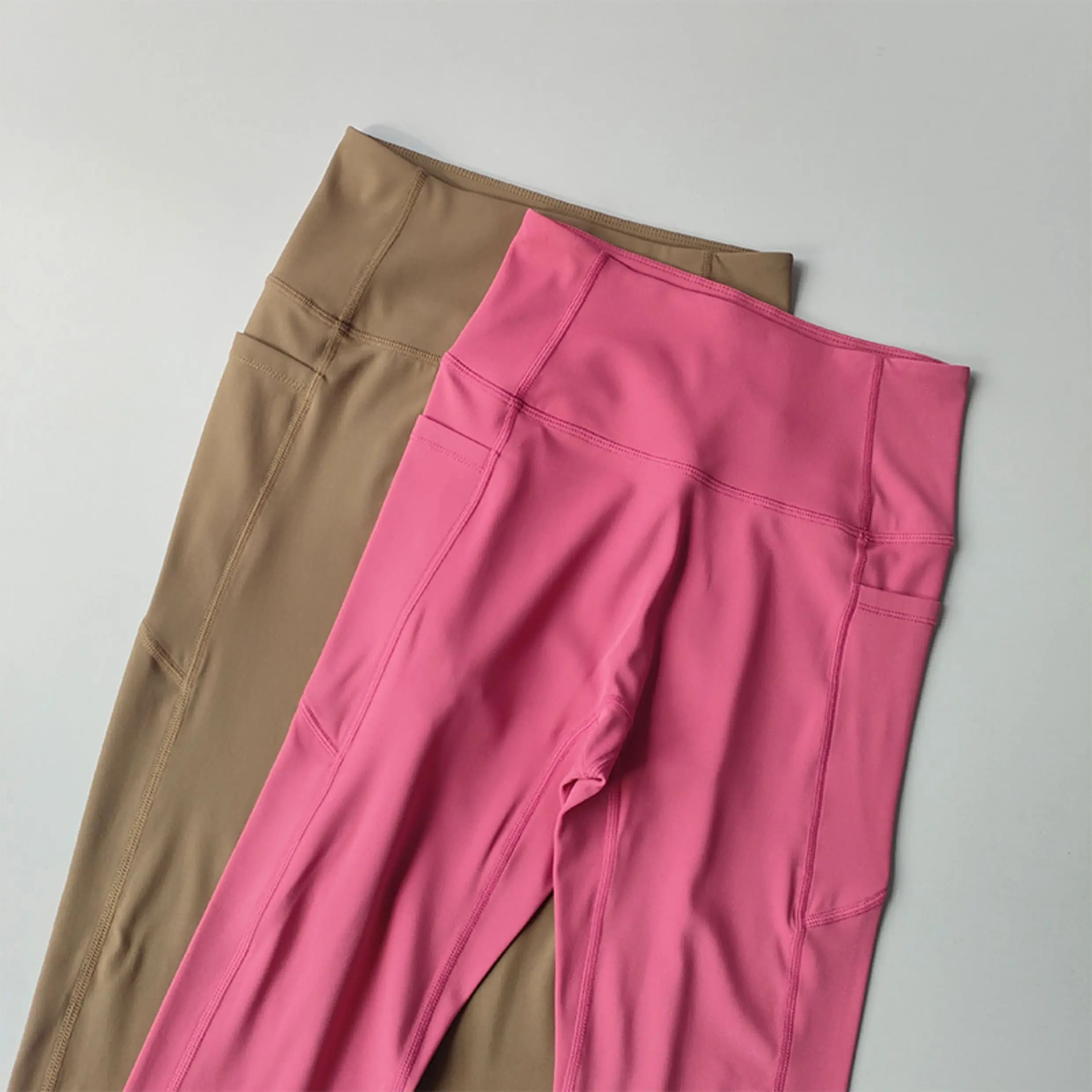 Pantaloni da yoga da donna con tasche Leggings elasticizzati a vita alta Pantaloni sportivi Leggings sportivi Nake-Feeling Leggings da yoga Pantaloni da allenamento