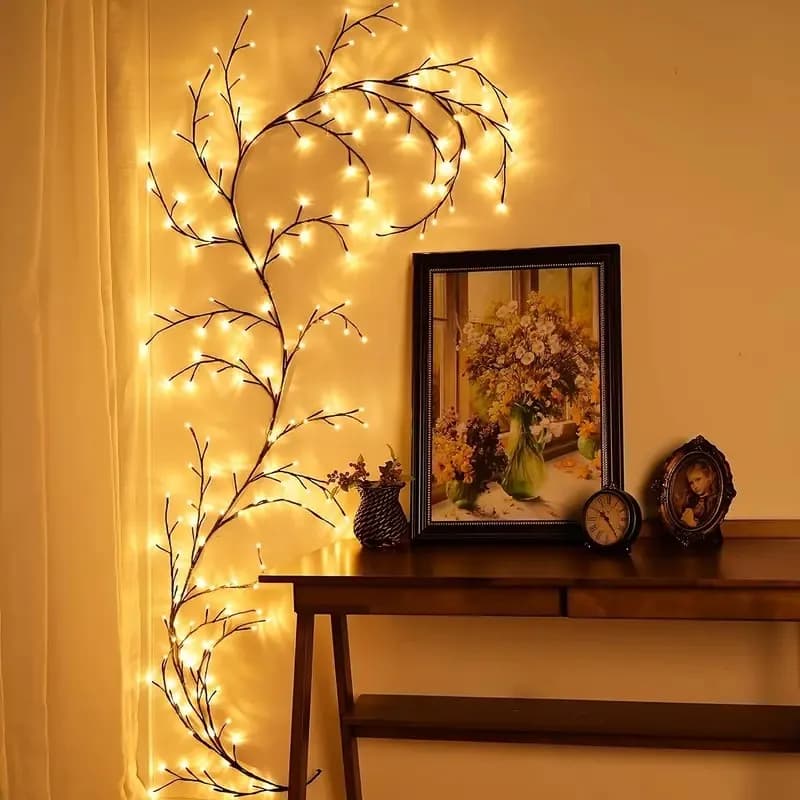 144 LED String Light Ramo di un albero Lampada Decorazione della parete della camera da letto Albero di vite Striscia luminosa Luce d'atmosfera fai da te per l'illuminazione domestica