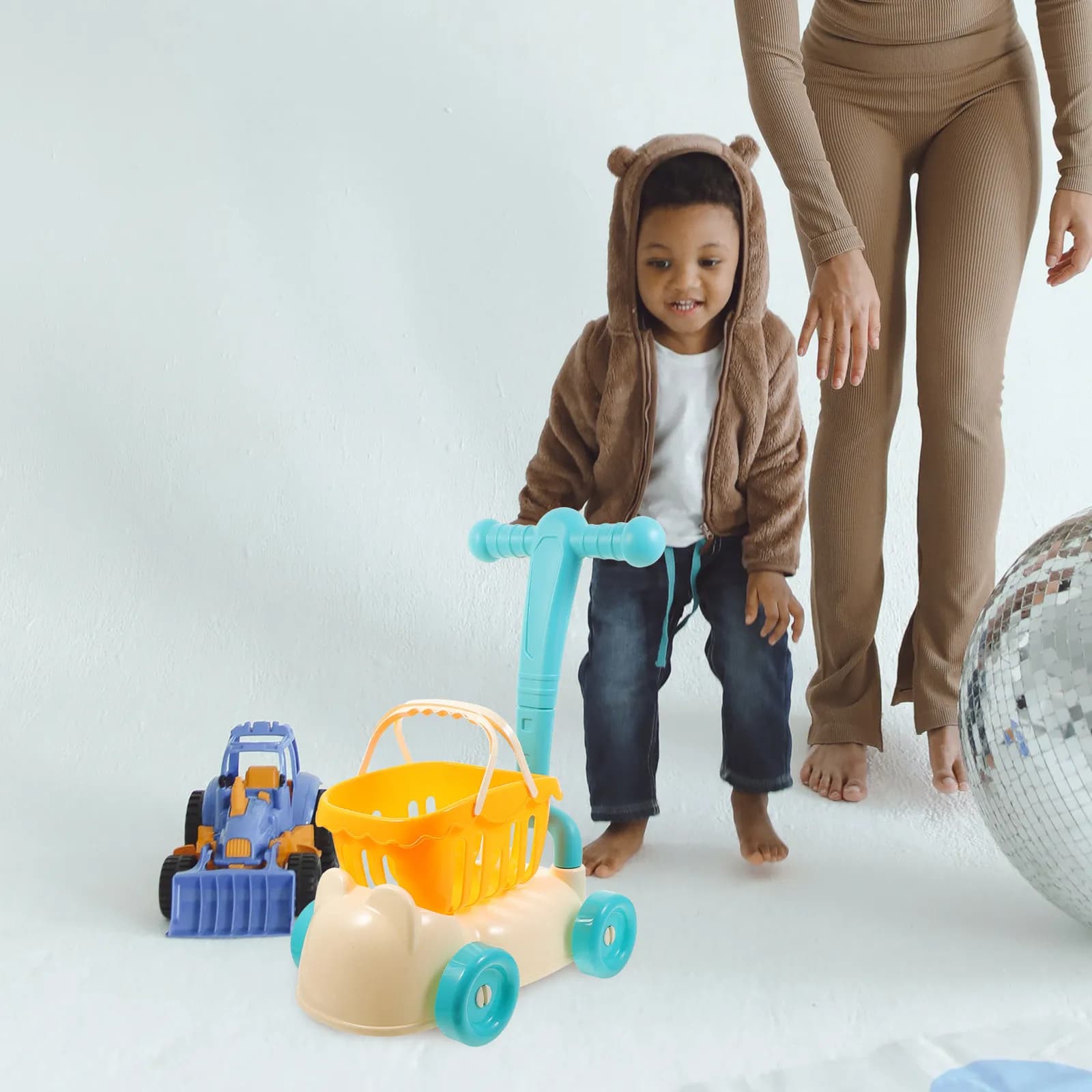 Carrello della spesa per bambini in ABS, divertente mini carrello da negozio, passeggino educativo per giochi di ruolo per bambini e bambine