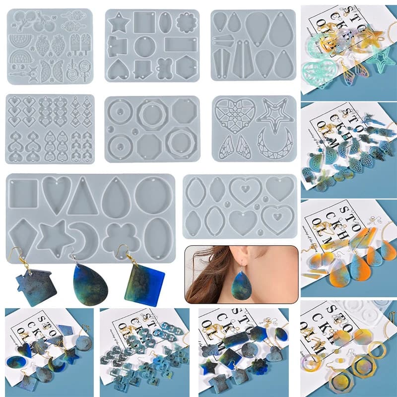 Ciondolo orecchino stampo in Silicone cuore rotondo fai da te stampo in resina epossidica UV per strumenti per la creazione di gioielli collana portachiavi artigianato fatto a mano