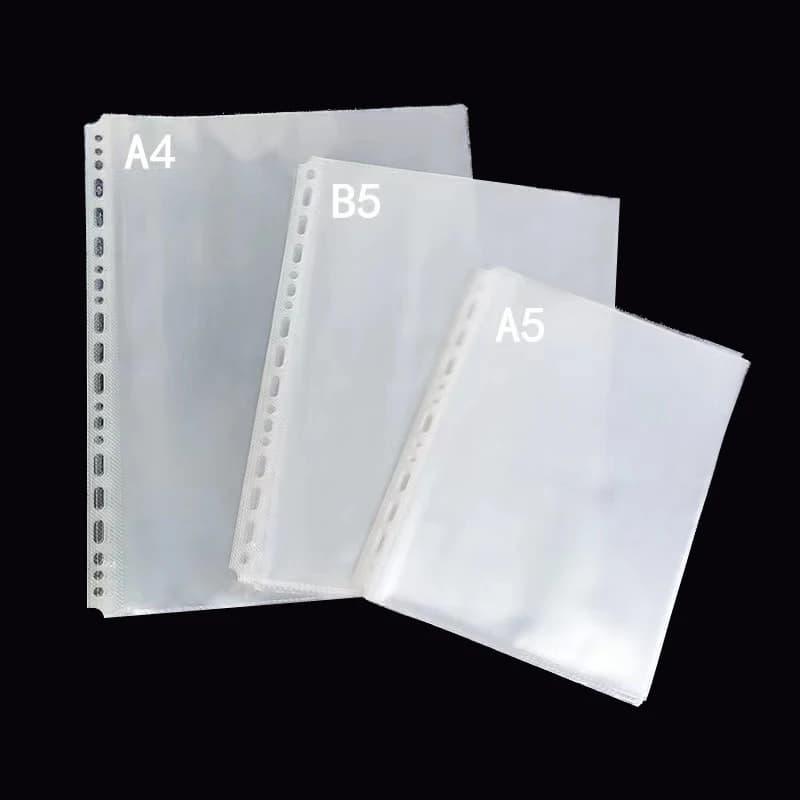 25PCS Sacchetti per cartelle in plastica trasparente A5B5A4A3 per documenti Foglio trasparente Protezioni per riempimento fogli sciolti Raccoglitore per notebook Organizzatore