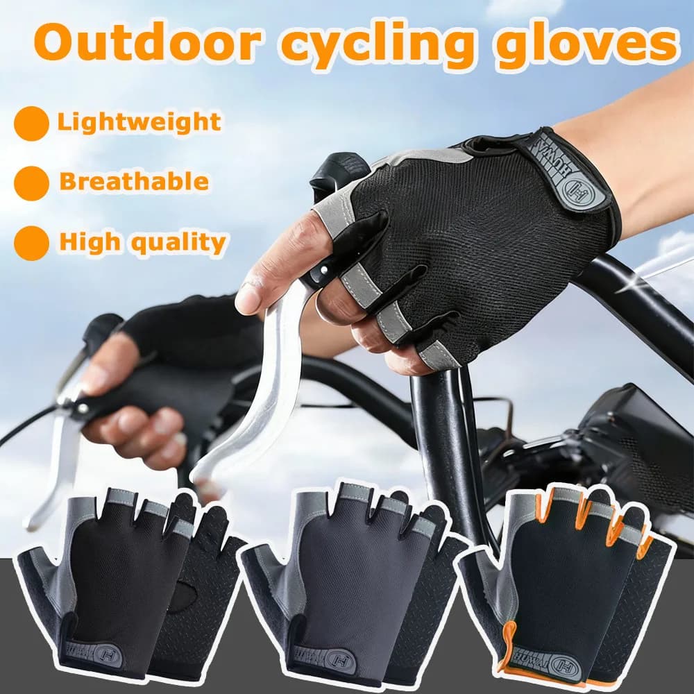 Mid-sleeved gym gloves for men and women cycling spring autumn sports training gloves fitness anti-slip breathable gloves