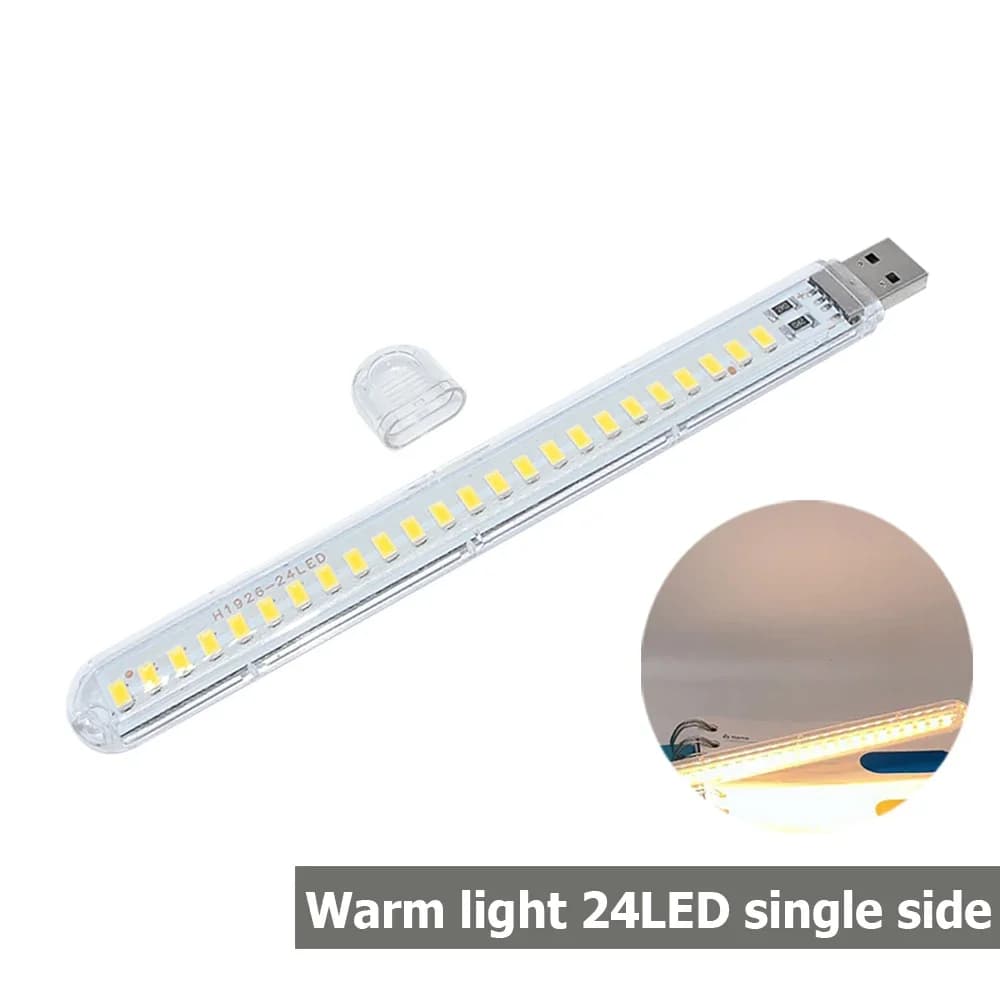 DC5V USB HA CONDOTTO LA Luce 24LED 8LED Striscia portatile Lampada da libro Luci notturne Illuminazione di emergenza per ambienti Adatto per notebook portatile