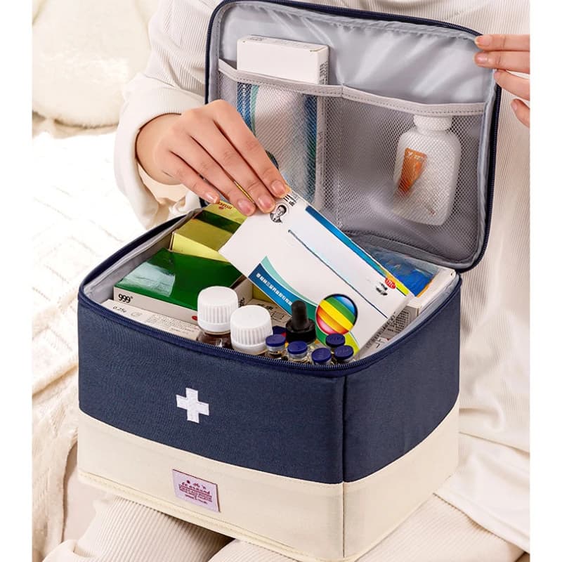 Classificazione della scatola dei medicinali portatile pieghevole Borsa medica Scatola di immagazzinaggio dei medicinali da viaggio a prova di polvere e umidità