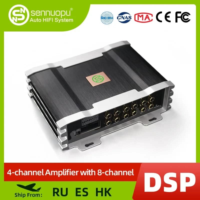 Sennuopu X10B Car Audio 4 Ch Power amplifier 8 channels Processor Dsp Bluetooth Amp Equalizer Amplificador Automotive Sound