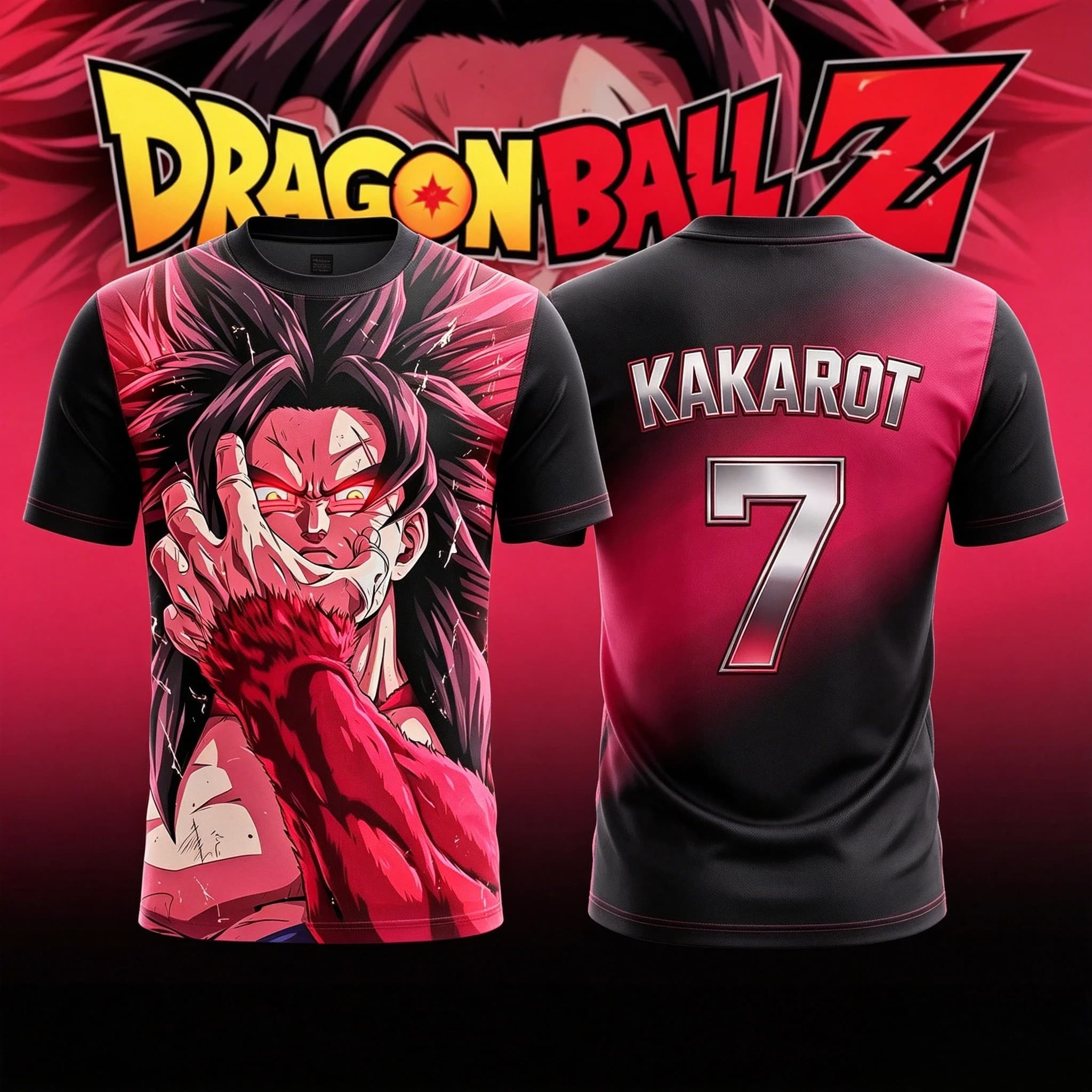 2026 New Adult Men's Dragon Ball NO.10/7 KAKAROT 3D Printed Football Jersey T-Shirt Kids Anime T-Shirt Special Football Jersey