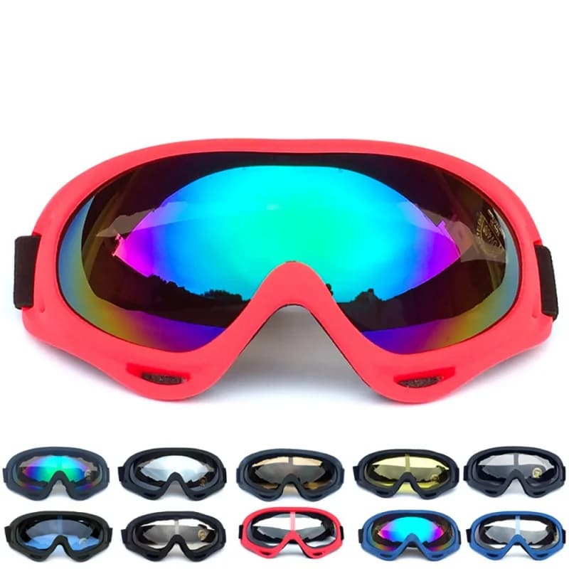 Occhiali da sci Donna Ragazza Uomo Ragazzo PC UV 400 Lente protettiva Antivento Antipolvere Occhiali sportivi da snowboard regolabili Occhiali