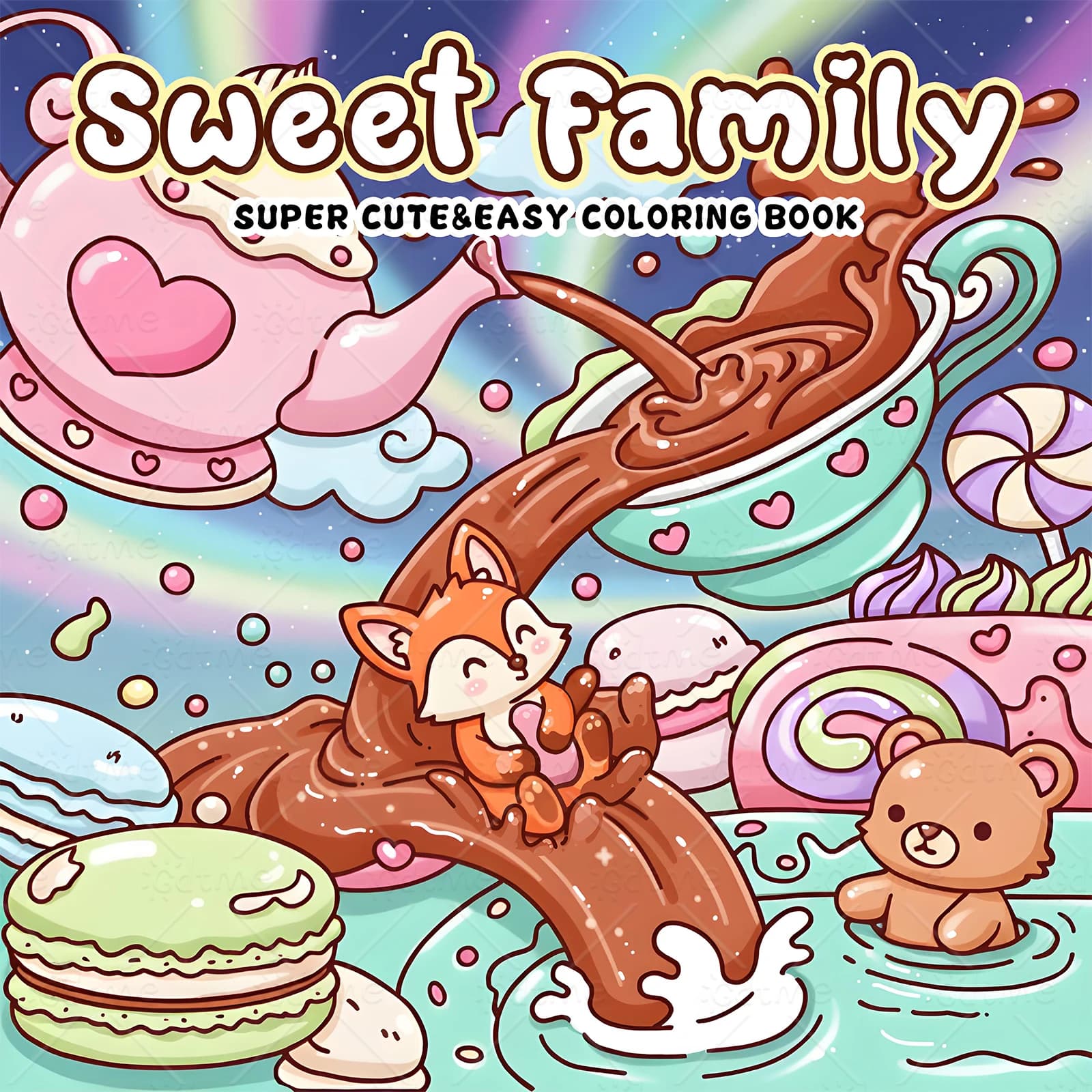 Sweet Family Coloring Book -Thick Paper for Adults Teens - Stress Relief Creative Cute Drawing Book DIY Gift Idea