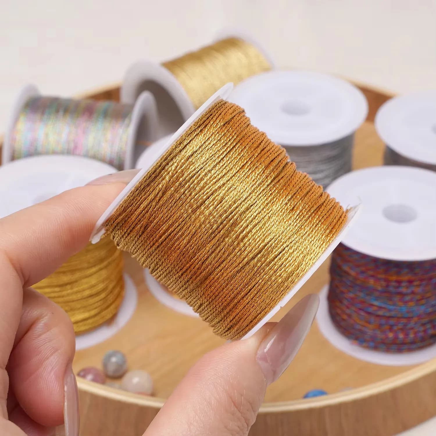 1 gold wire roll/silver macramè rope bracelet woven rope necklace for diy jewelry creation of beads accessories