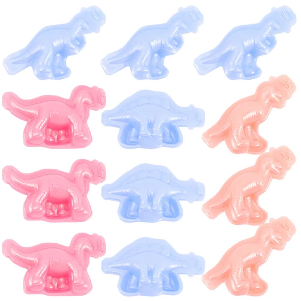 Set di 12 Stampi in Plastica per Modellare Dinosauri, Kit per Bambini con Superficie Liscia e Facile da Pulire
