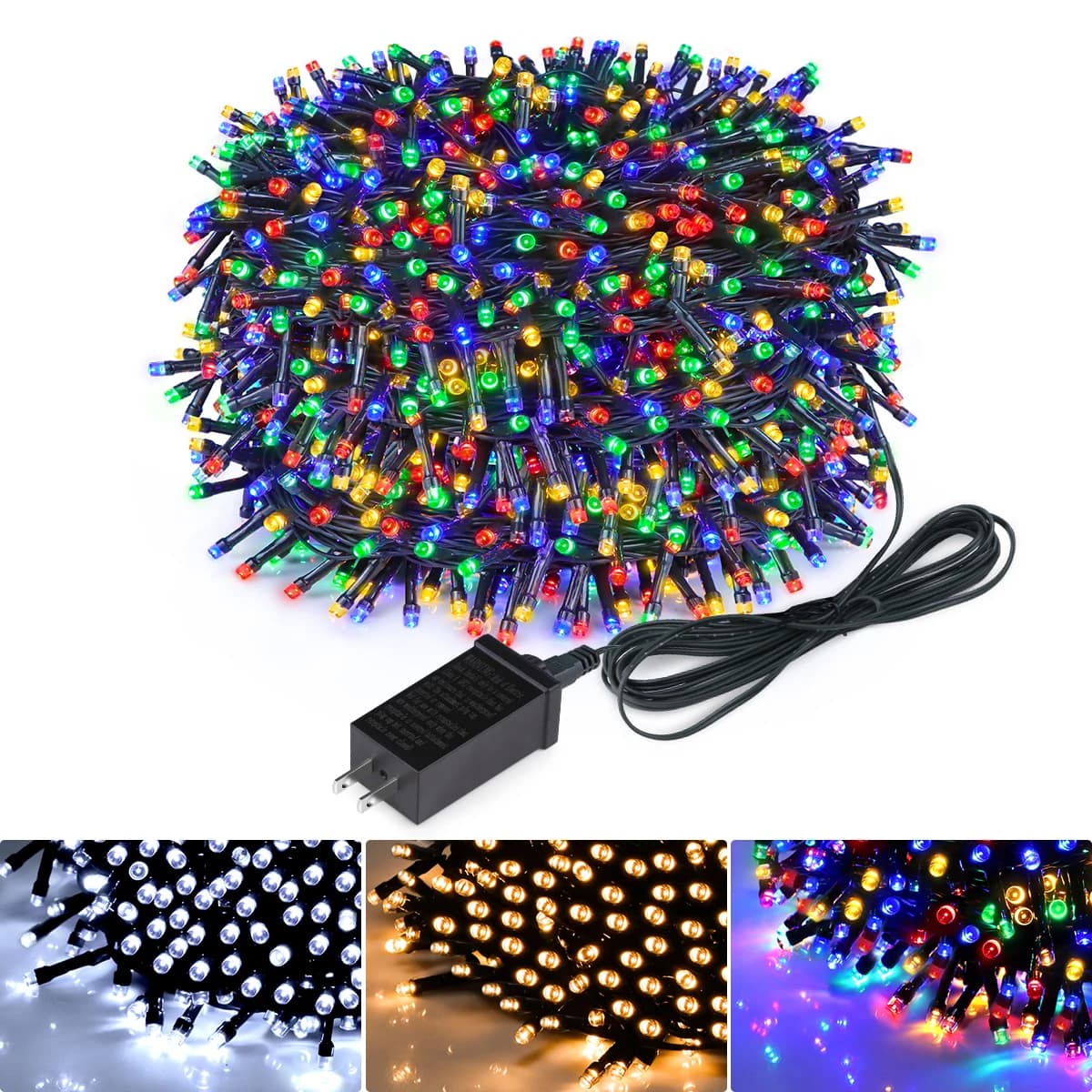 100LEDs-500LED Luci natalizie a LED Fata String Light Spina europea Bianco caldo RGB Luci per tende a LED Giardino fai da te Decorazioni per feste a casa