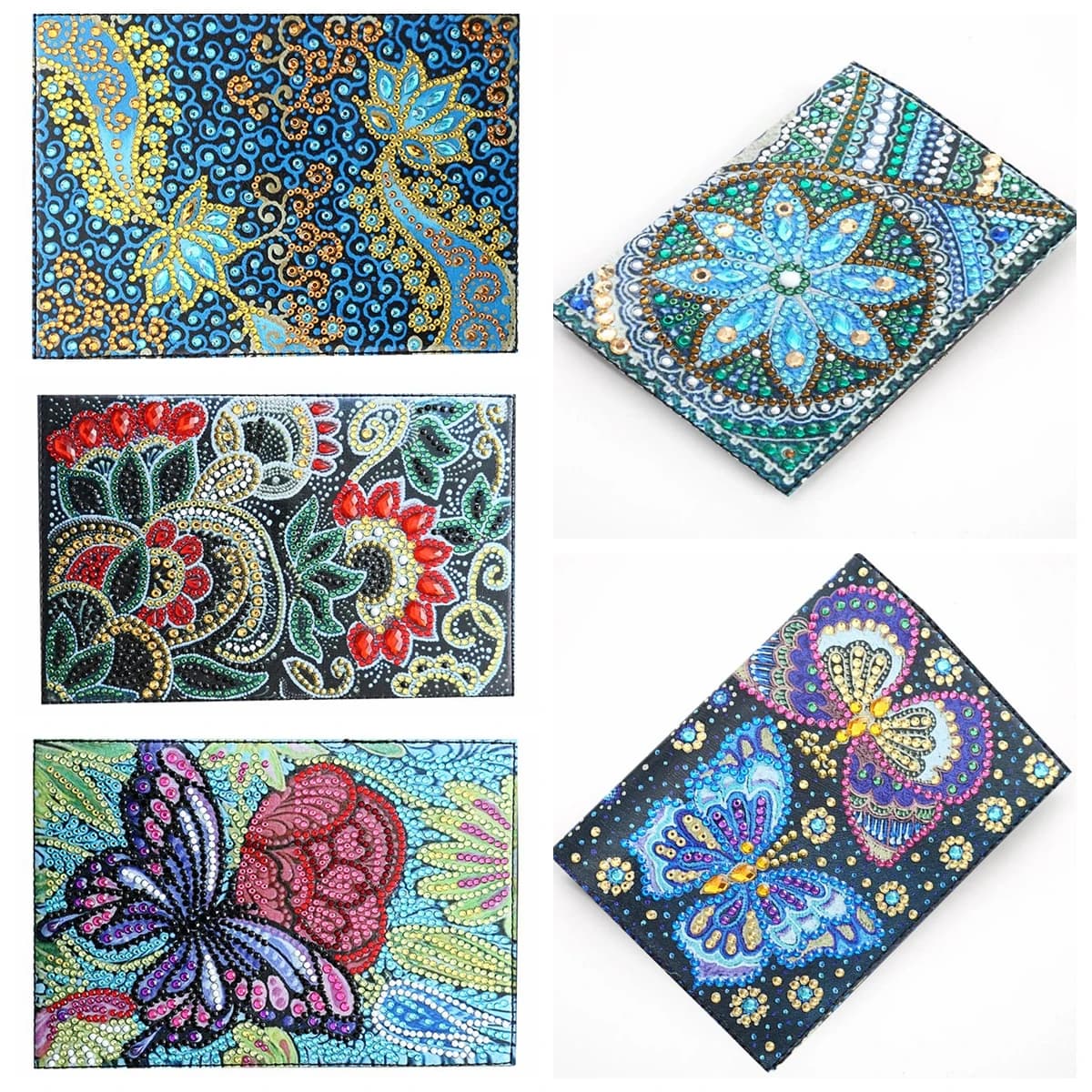 1 pz/set DIY Mandala Diamond Art Passport Cover PU Leather Diamond Art Painting custodia per passaporto Diamond Painting porta passaporto