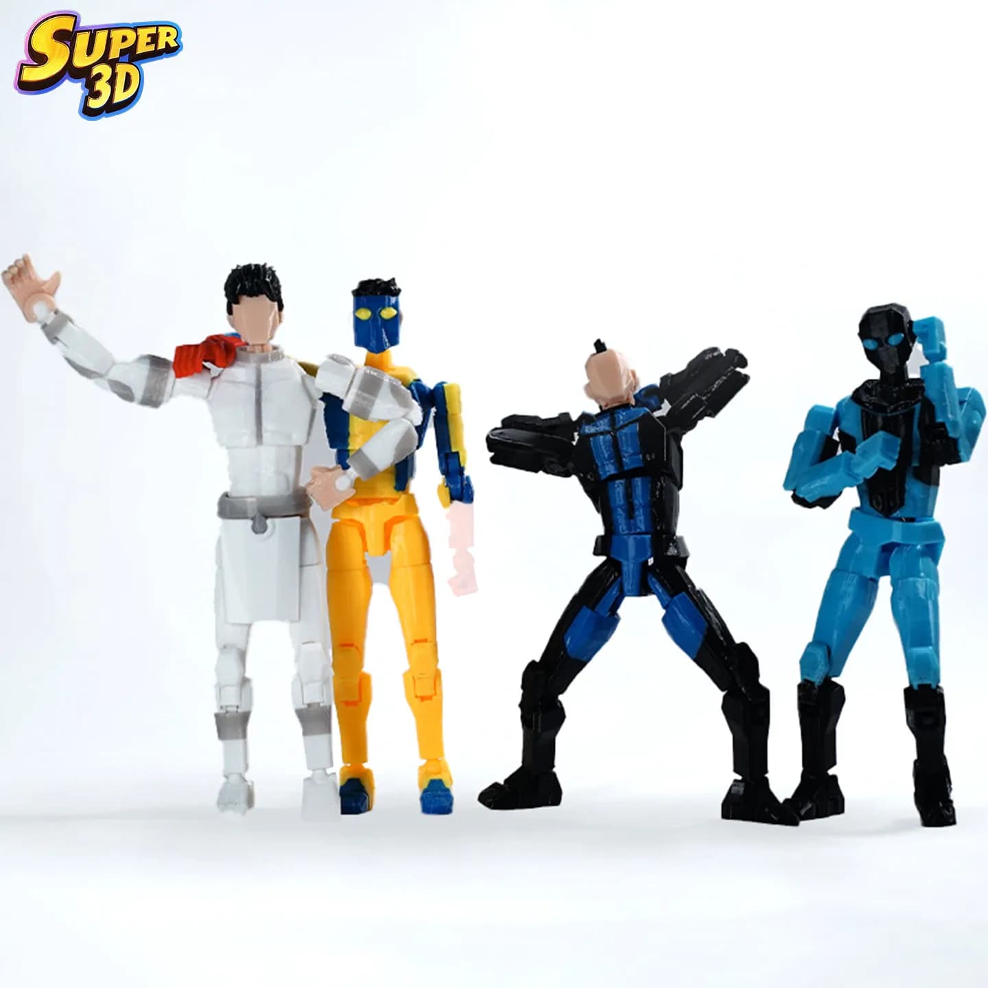Disponibile: Super 3D Figurine d'Azione Multi-Articolate Invincibili Stampate in 3D, Modello Ragazzo con Cappuccio e Maschera Completa Mohawk