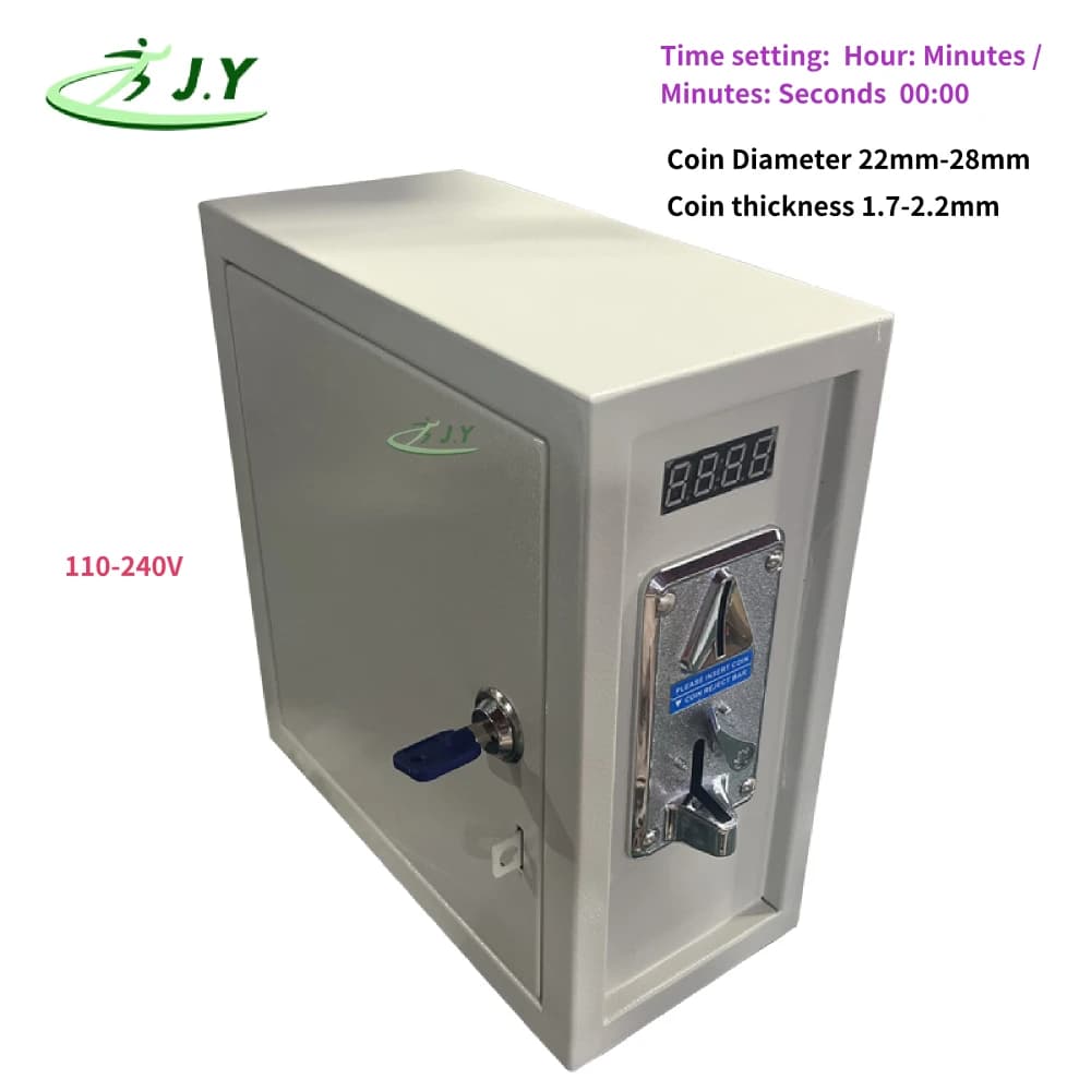 110-240V 20A Programmable Coin-operated Coin Timer Control Box with Coin Acceptor for laundry Machine Hair Dryer billiard table