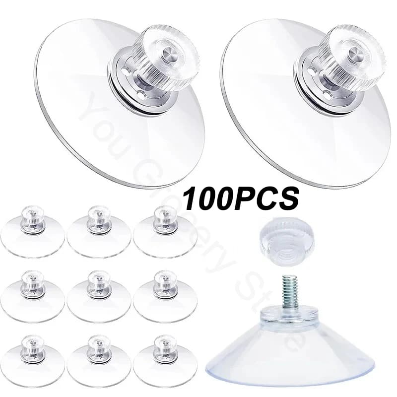 4 cm strong transparent PVC suction hook with M4 screw rod in plastic M5 dado fixed waterproof footrest
