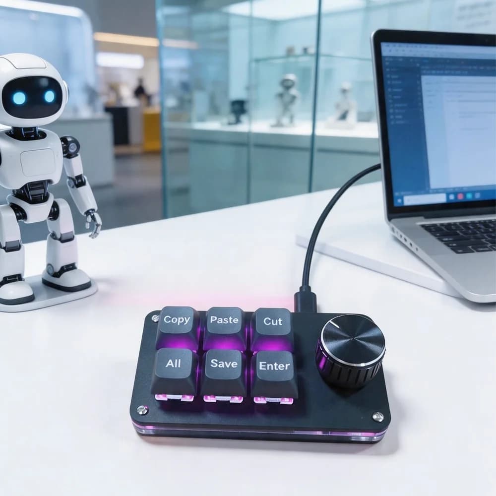Tastiera personalizzabile a 6 tasti, che consente un'editing flessibile di 6 strati di registrazione macro, rendendo il lavoro d'ufficio più efficiente