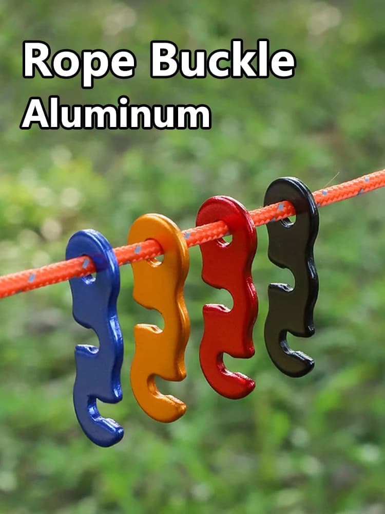 5/10 pezzi fibbia regolabile per corda per tenda in alluminio tipo S fibbia per cavo antivento robusta fibbia per corda per tende da campeggio all'aperto accessori