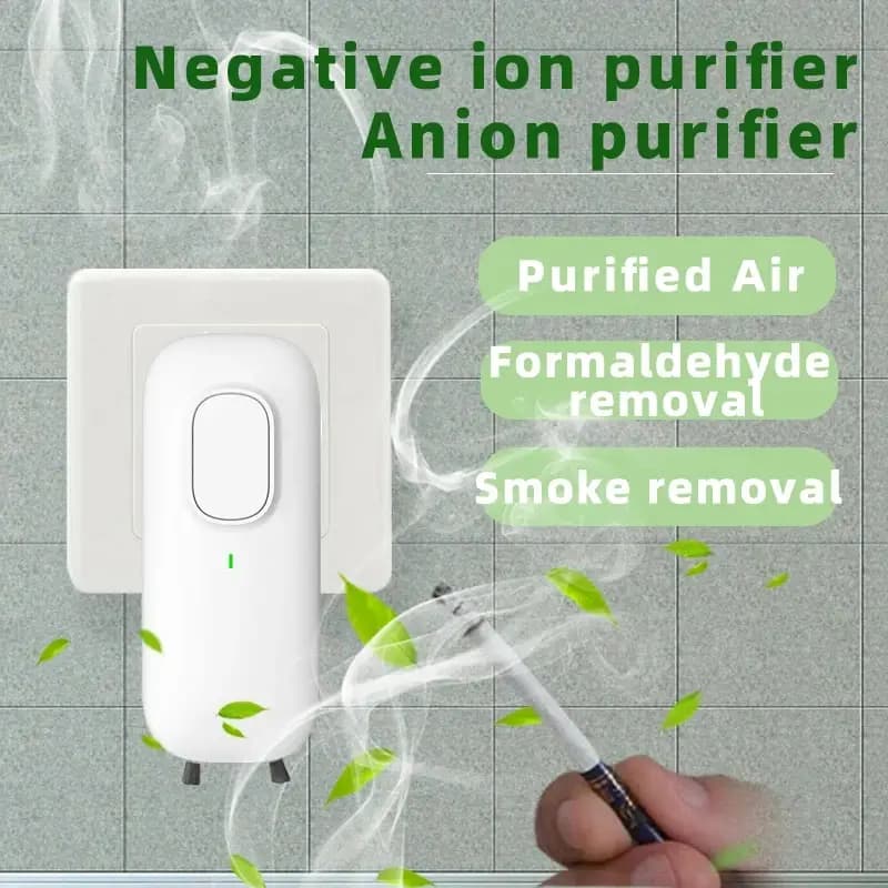 Mini purificatore anionico, purificatore d'aria plug-in con generatore di ioni negativi Rimuovi odori per la casa, Toilte, camere da letto, bagni e animali domestici