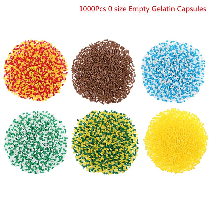 Empty 1000 pcs hard vacuum jelly capsule, size 0 # Pill Medicine Vitamin Gel