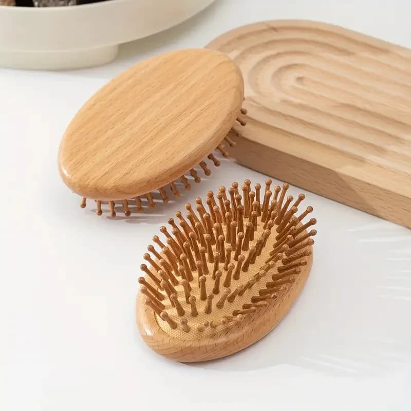 Natural Bamboo Air Pillow Massage Combs Oval-shaped Air Cushion Pettini for smoothing antistatic scalp Hair styling tool