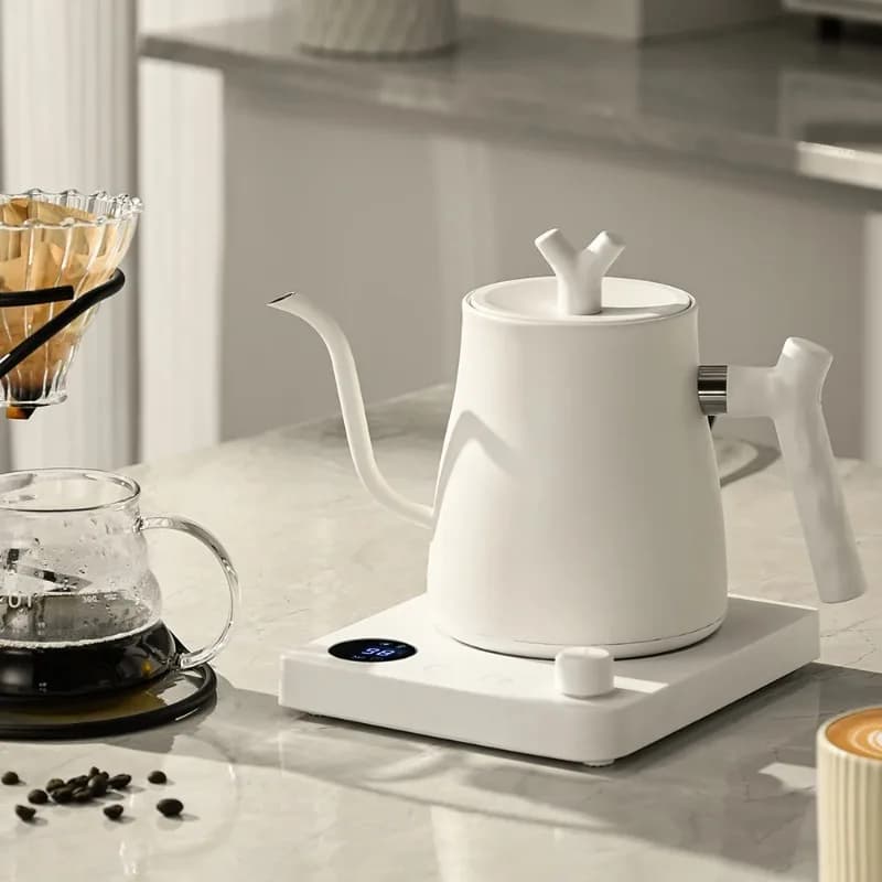 1000W, 1000ml, Stainless Steel 304, 1000ml, Oca Collo d'Oca Electric Kettle, with High Temperature Smart LED Display for Coffee and Tea