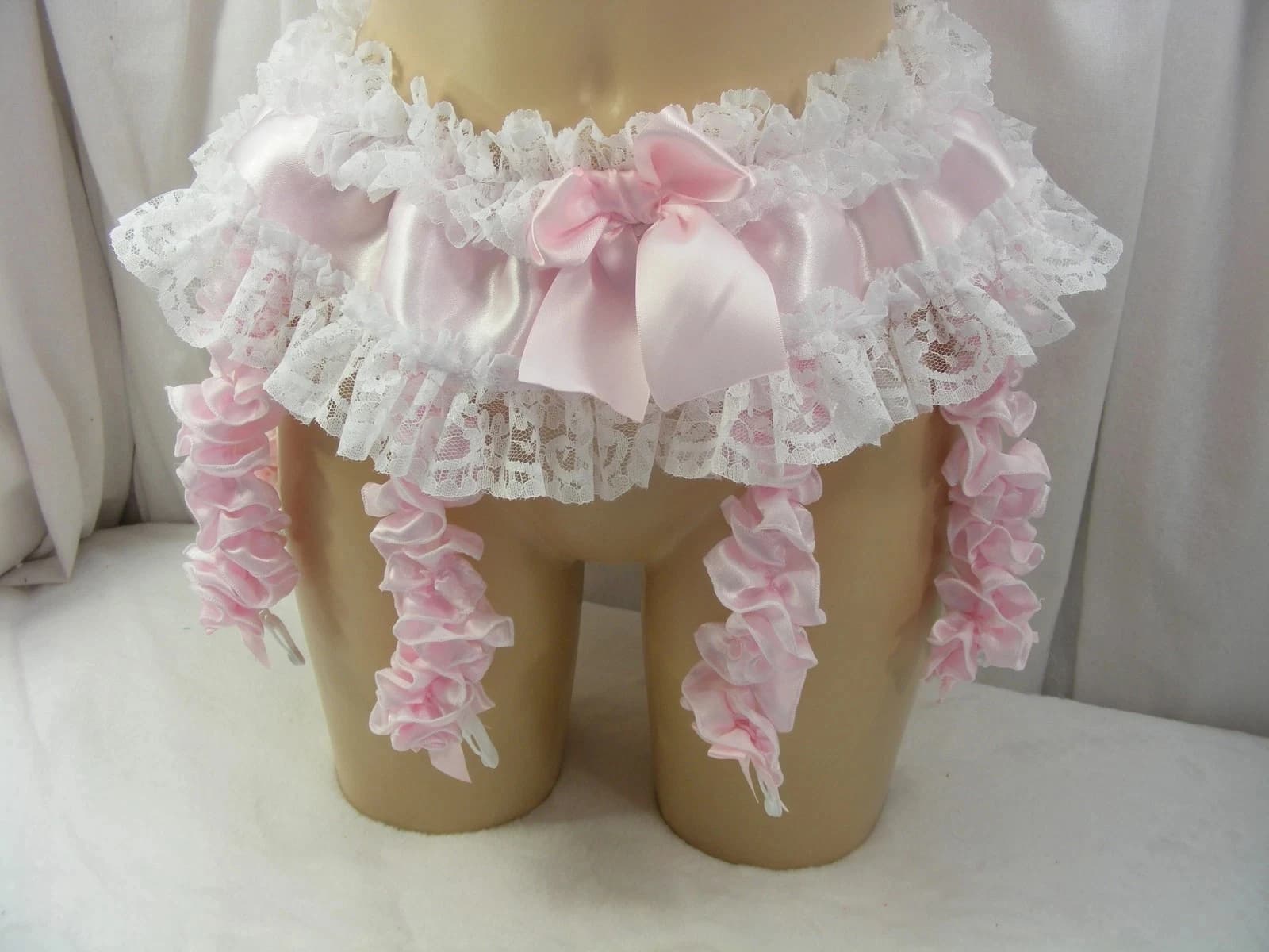 Sissy raso farina rossa reggicalze reggicalze intimo reggicalze cameriera abito adulto cosplay sexy