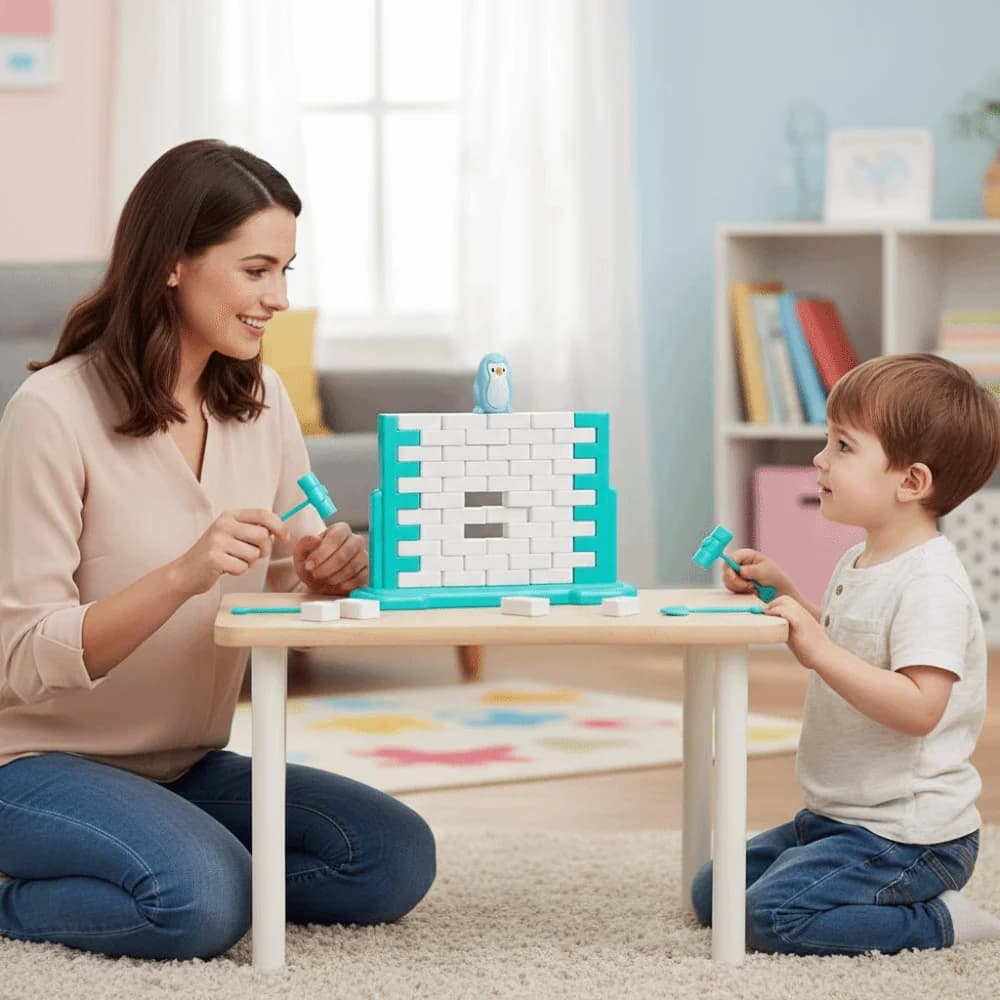 Mini Gioco Educativo 'Salva il Pinguino', Gioco di Strategia con Blocchi di Equilibrio, Gioco da Tavolo Interattivo