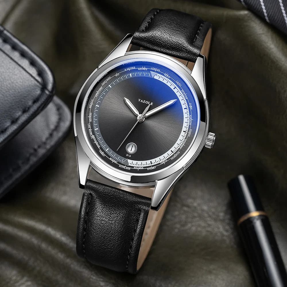 BK40 Fashionable Men's Watch With Calendar, Night Light, Waterproof, High Quality Belt, Quartz Watches, Working Watch, Men's Gift Watches