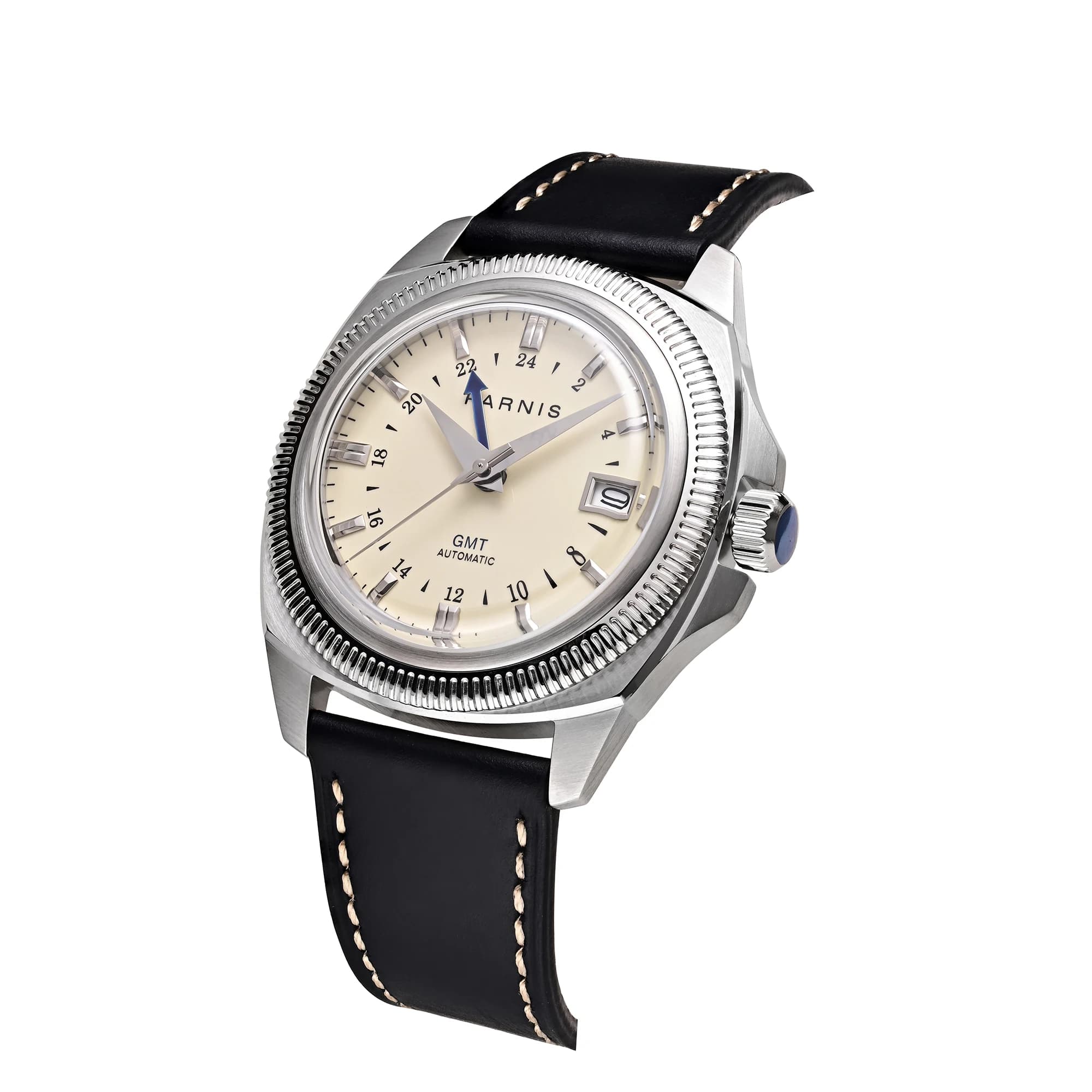 2025 New luxury Parnis 41mm Silver Case Automatic mechanical watches men's calendar leather sapphire crystal waterproof men's watch