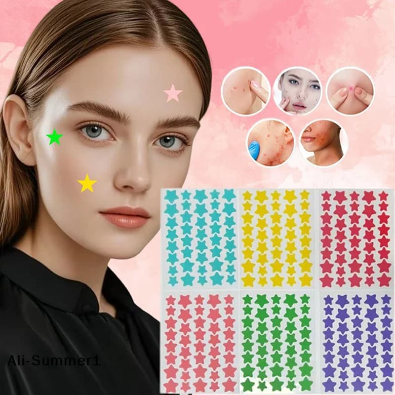 'E'200/400PCS Colorful Combination Patch for acne Star Heart type Wall decal for pimples PE Face Corrector Acne Signs Toppe for cover