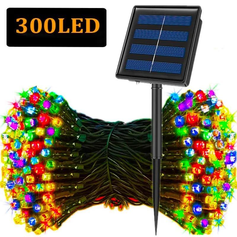 Luci a stringa solari a LED 300LED 8 modalità Luci natalizie per esterni ad energia solare Lucine natalizie stellate impermeabili
