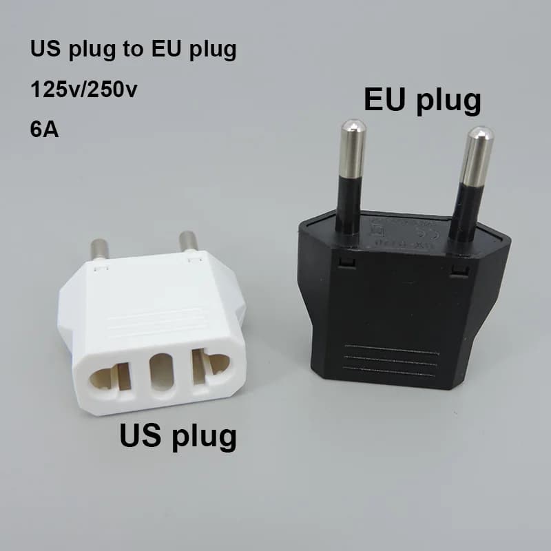 Spina universale da US a UE a 2 pin da USA a Euro Europa da viaggio da parete per caricabatterie CA convertitore adattatore presa presa rotonda