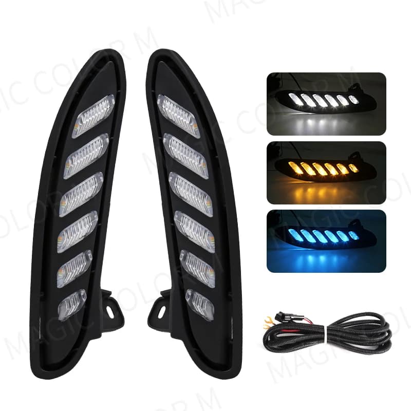 Per Toyota Venza Harrier 2021 2022 LED Daytime Running Light DRL indicatore di direzione dinamico fendinebbia bianco giallo blu accessori per auto